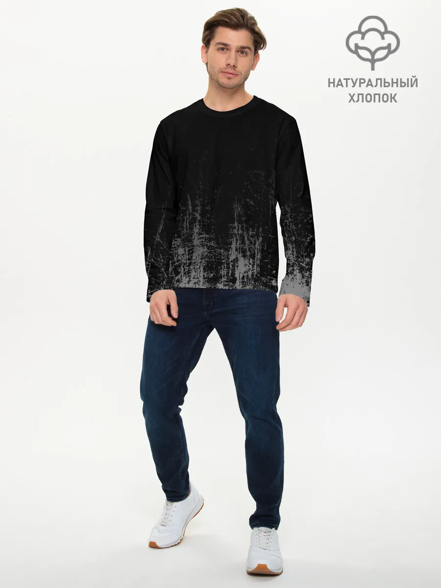Мужской лонгслив базовый / Black Grunge
