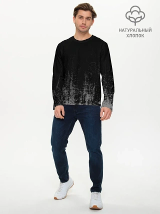 Мужской лонгслив базовый / Black Grunge