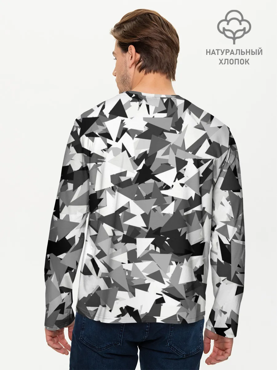 Мужской лонгслив базовый / Городской серый камуфляж