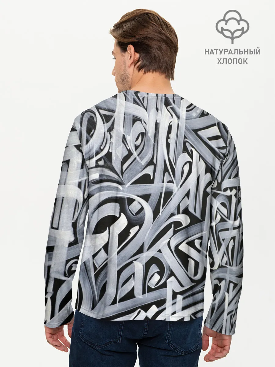 Мужской лонгслив базовый / Каллиграфия