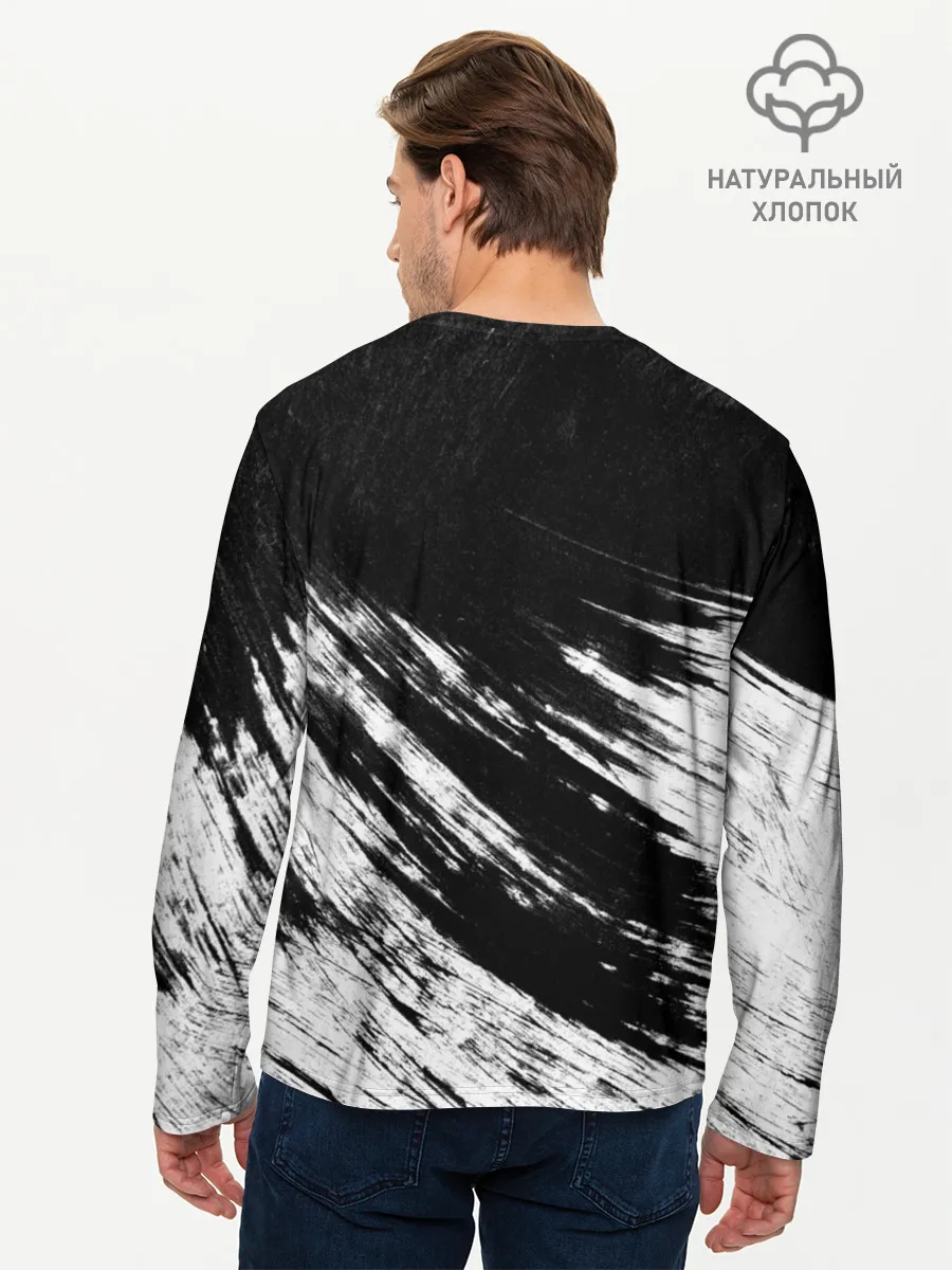 Мужской лонгслив базовый / abstraction black&white