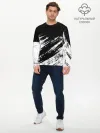 Мужской лонгслив базовый / abstraction black&white