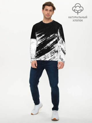 Мужской лонгслив базовый / abstraction black&white