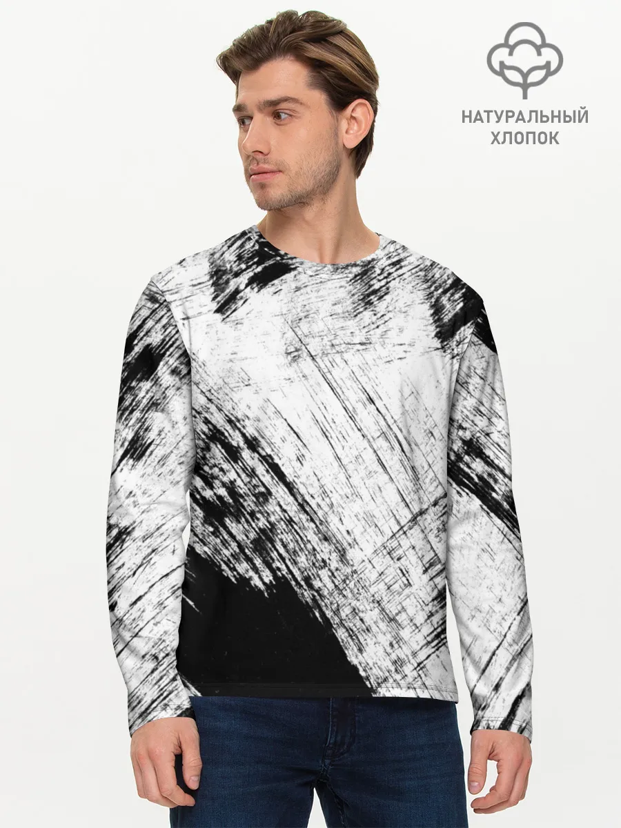 Мужской лонгслив базовый / Штриховка