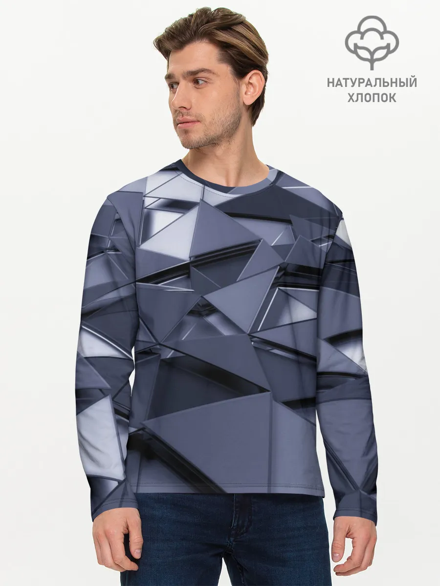 Мужской лонгслив базовый / Metalic geometry