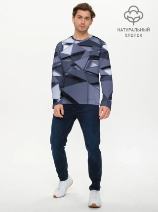 Мужской лонгслив базовый / Metalic geometry