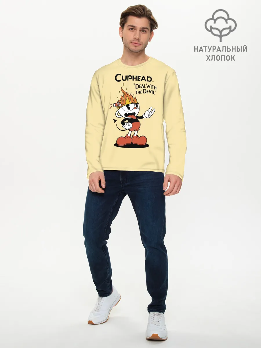 Мужской лонгслив базовый / Cuphead