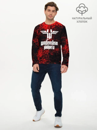 Мужской лонгслив базовый / Никита в стиле Wolfenstein