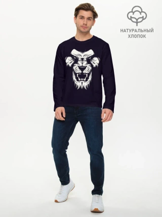 Мужской лонгслив базовый / Лев
