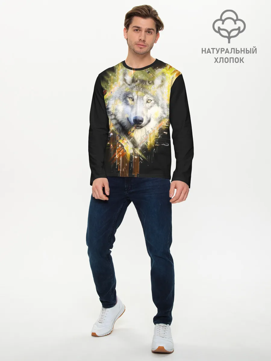 Мужской лонгслив базовый / Волк