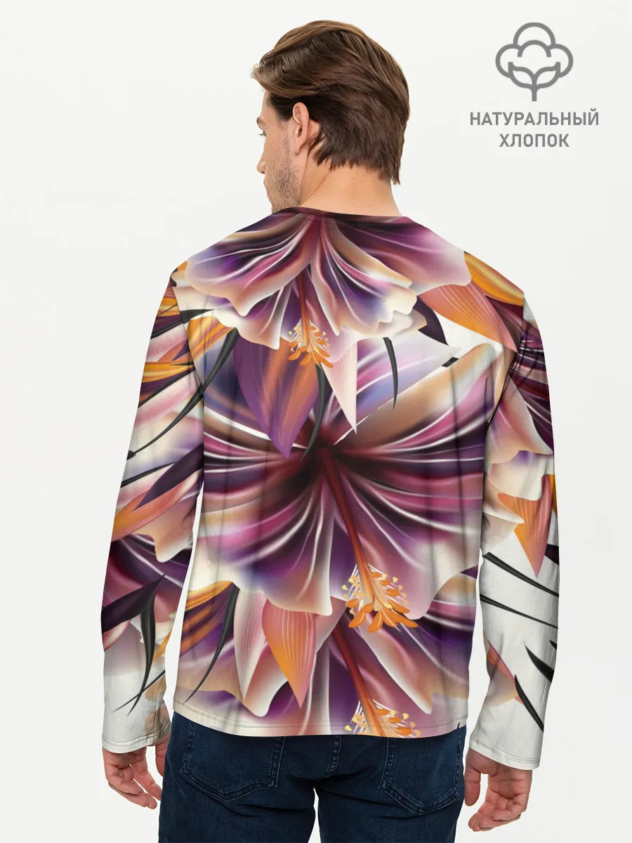 Мужской лонгслив базовый / Необычный цветок