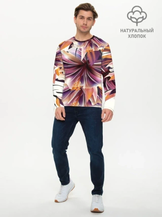 Мужской лонгслив базовый / Необычный цветок