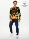 Мужской лонгслив базовый / Степан, роспись под хохлому