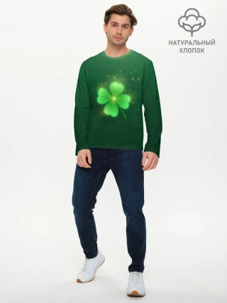 Мужской лонгслив базовый / Клевер удачи