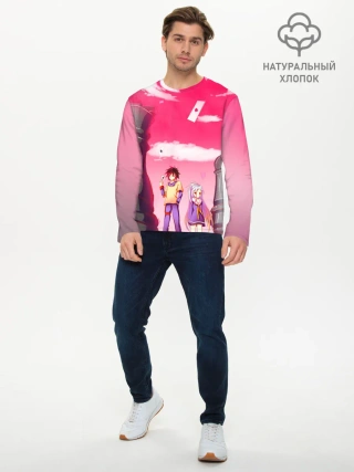 Мужской лонгслив базовый / Шахматы аниме