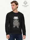 Мужской лонгслив базовый / Кот космонавт