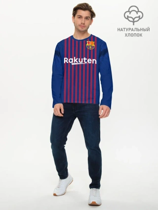 Мужской лонгслив базовый / Barcelona home 18-19