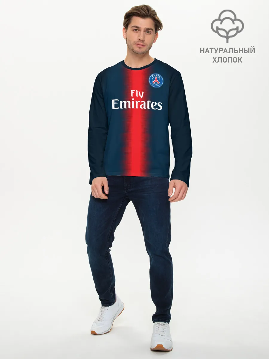 Мужской лонгслив базовый / PSG Форма Новая Home 18/19