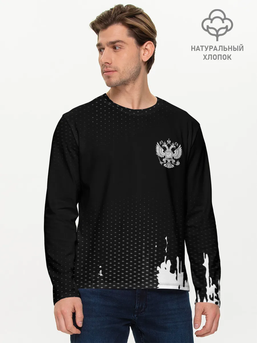 Мужской лонгслив базовый / Russia black collection