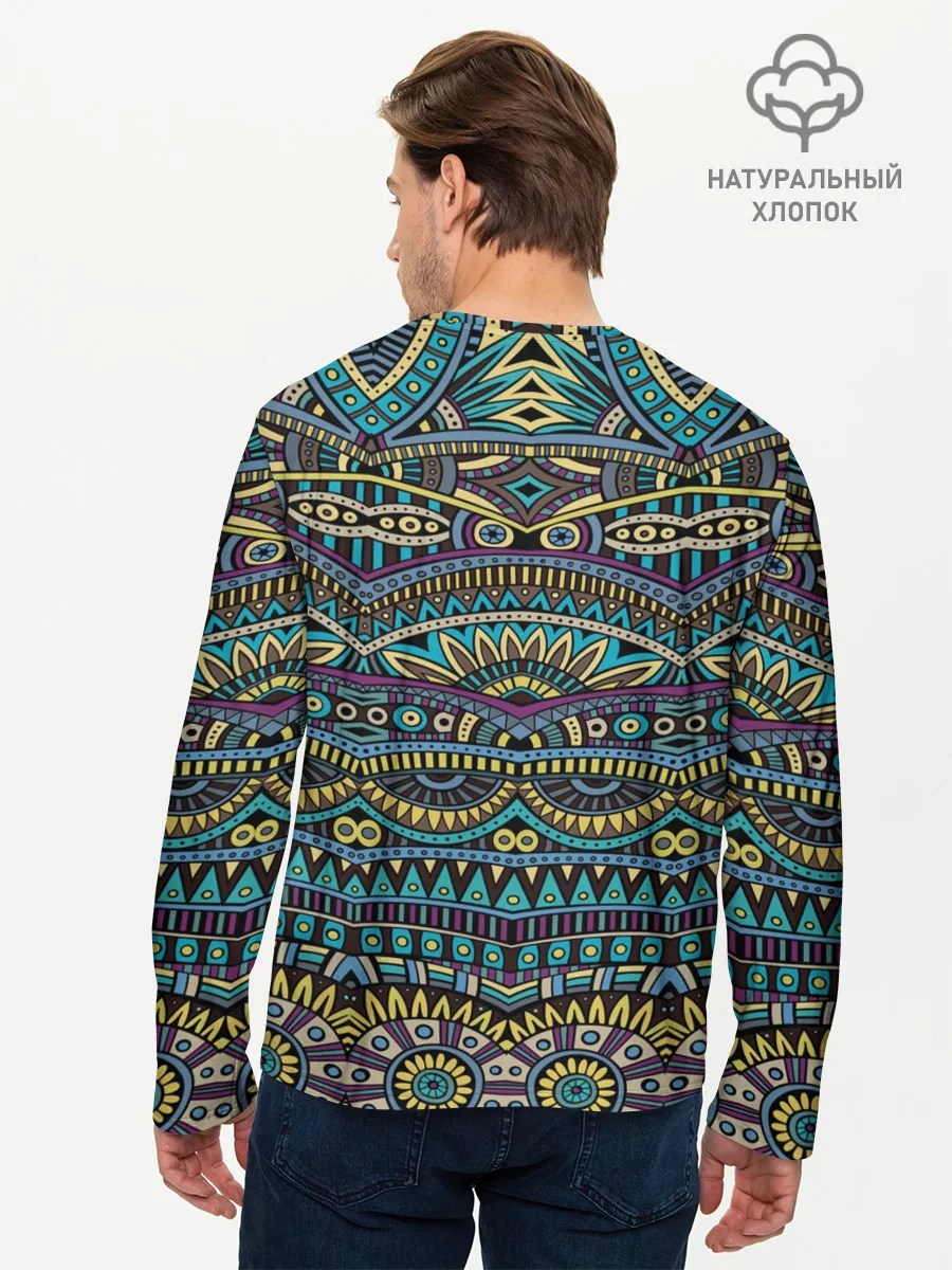 Мужской лонгслив базовый / Этнический узор