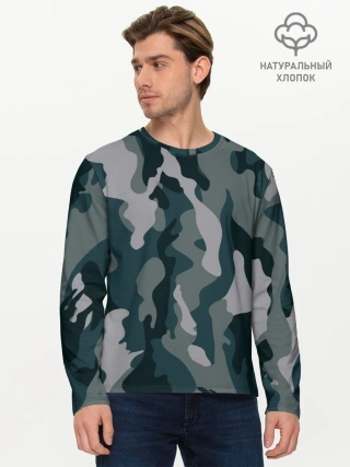 Мужской лонгслив базовый / камуфляж