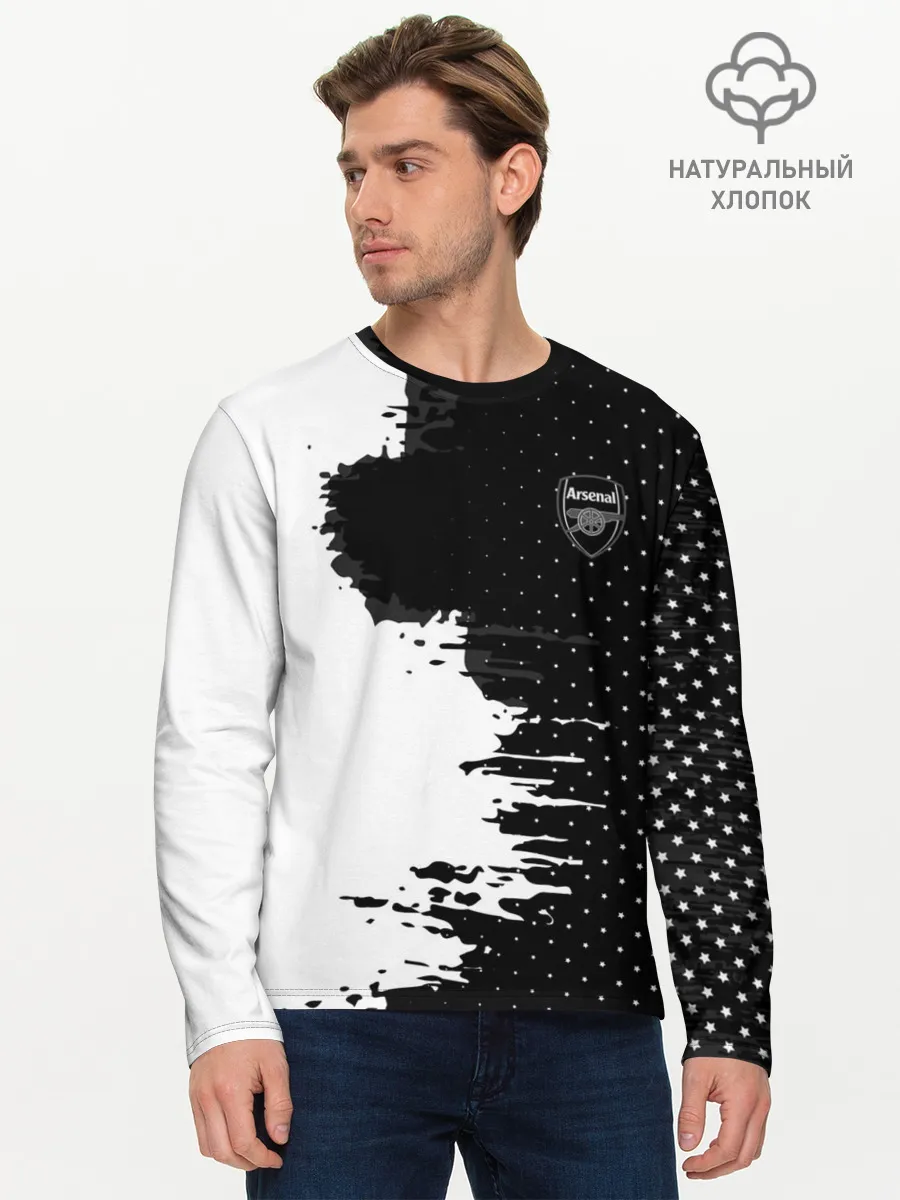 Мужской лонгслив базовый / Arsenal uniform black 2018