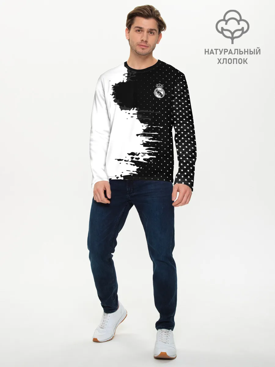 Мужской лонгслив базовый / Real Madrid uniform black 2018