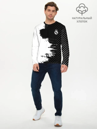 Мужской лонгслив базовый / Real Madrid uniform black 2018