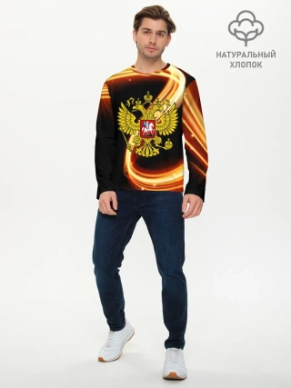 Мужской лонгслив базовый / Герб РФ collection line