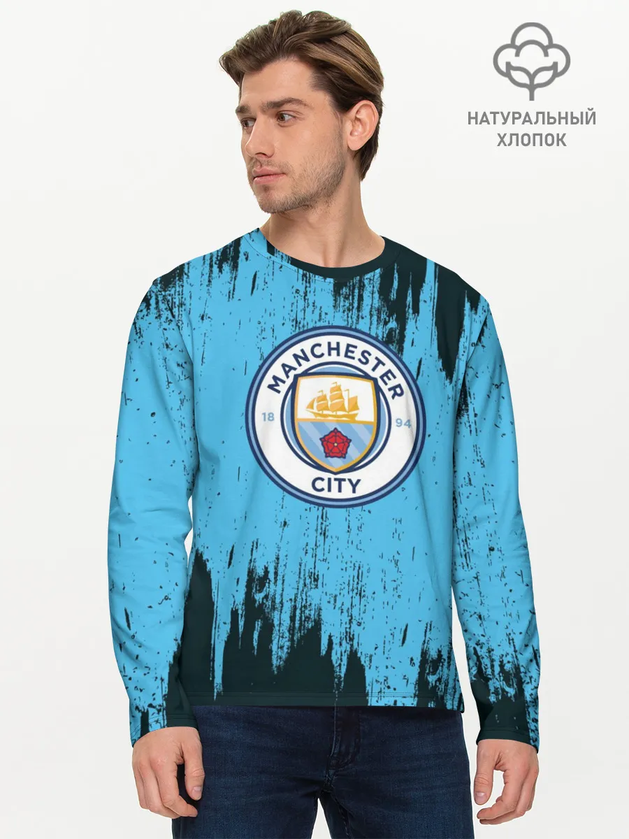 Мужской лонгслив базовый / Манчестер Сити