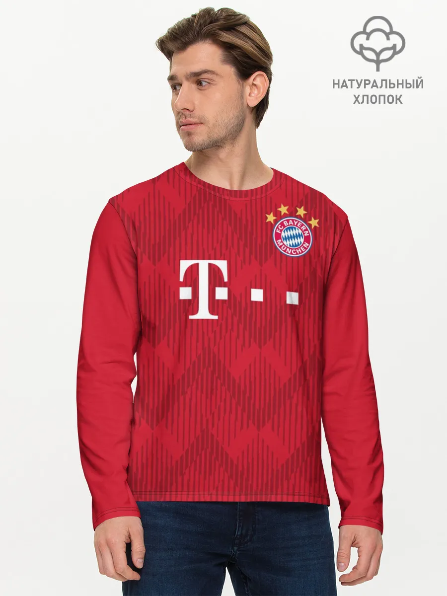 Мужской лонгслив базовый / Bayern home 18-19