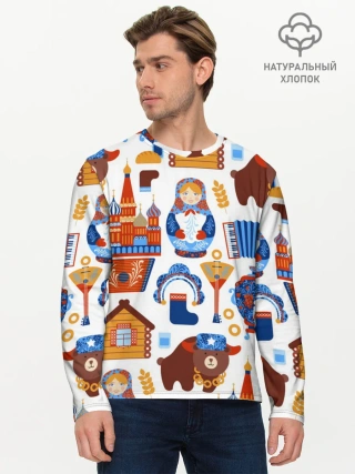 Мужской лонгслив базовый / Традиционный поп арт