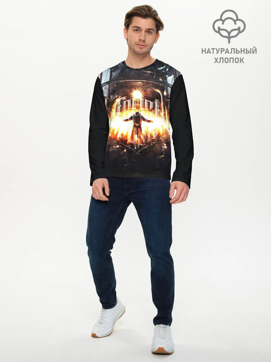 Мужской лонгслив базовый / Frostpunk - city