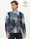 Мужской лонгслив базовый / Cyberpunk 2077 city