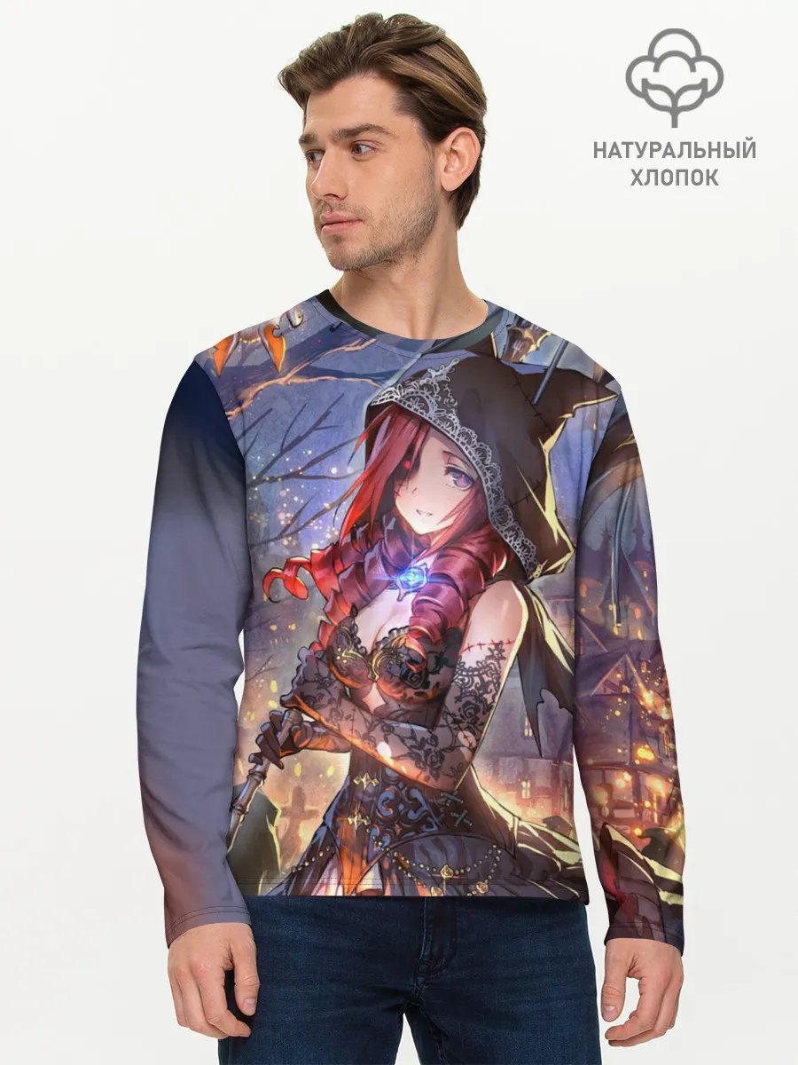 Мужской лонгслив базовый / Однокрылый демон Амира