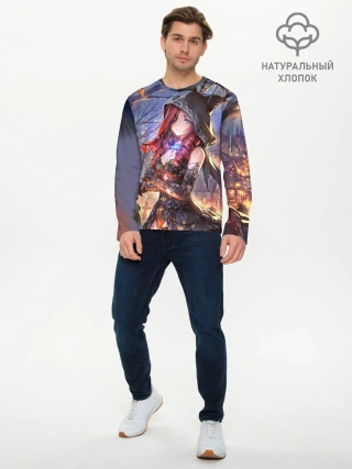 Мужской лонгслив базовый / Однокрылый демон Амира