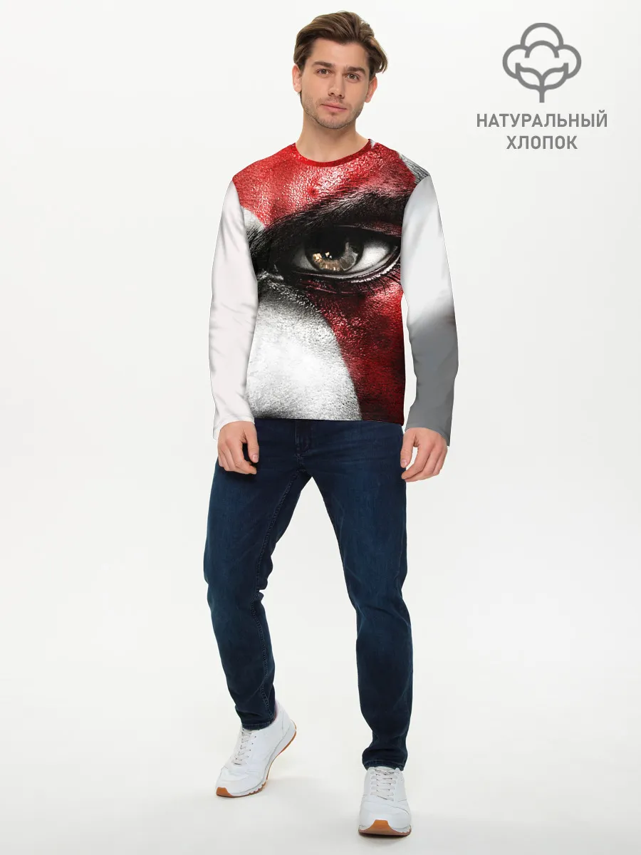 Мужской лонгслив базовый / Взгляд Кратоса