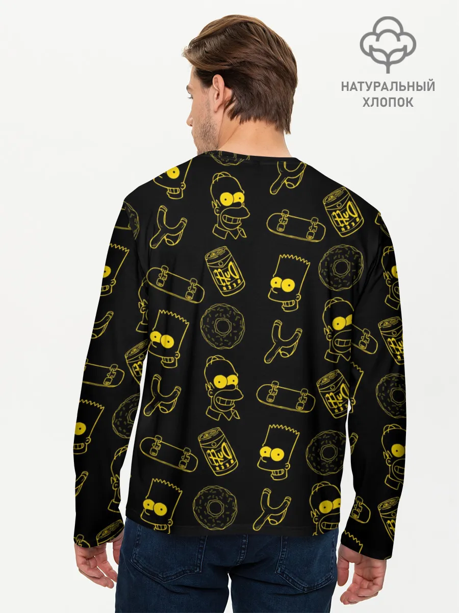 Мужской лонгслив базовый / Барт и Гомер