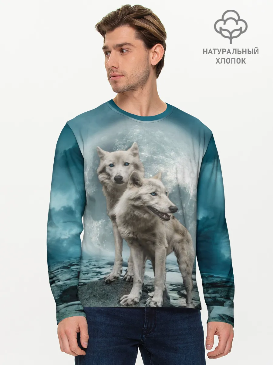 Мужской лонгслив базовый / Волки