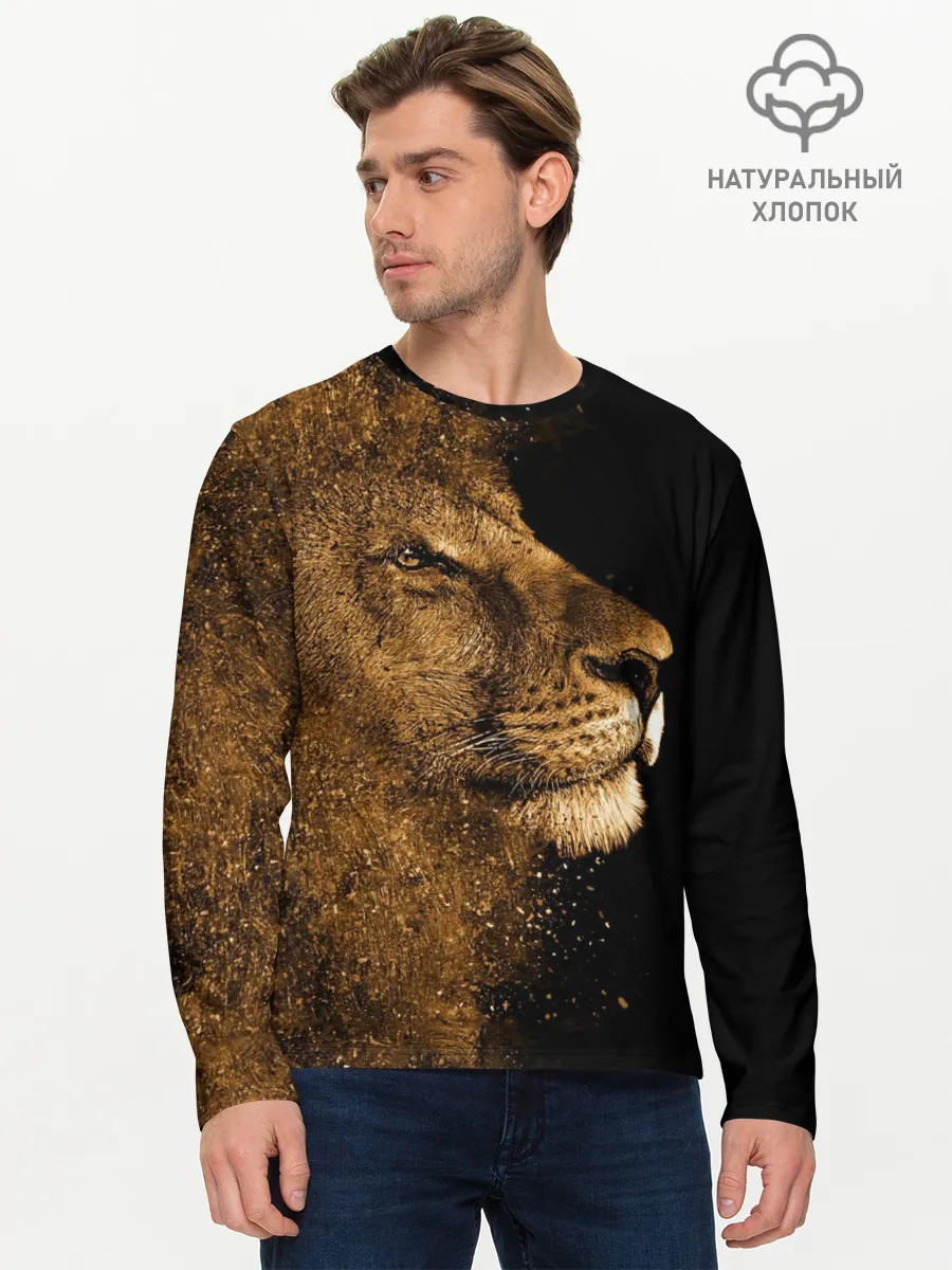 Мужской лонгслив базовый / Лев
