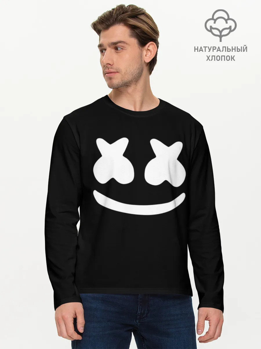 Мужской лонгслив базовый / Marshmello black