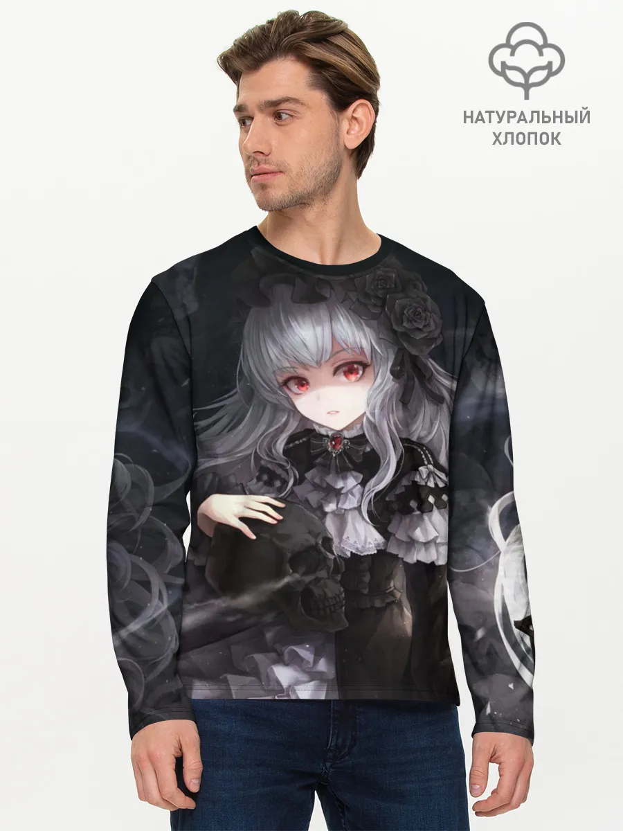 Мужской лонгслив базовый / Темная Хатсуне Мику