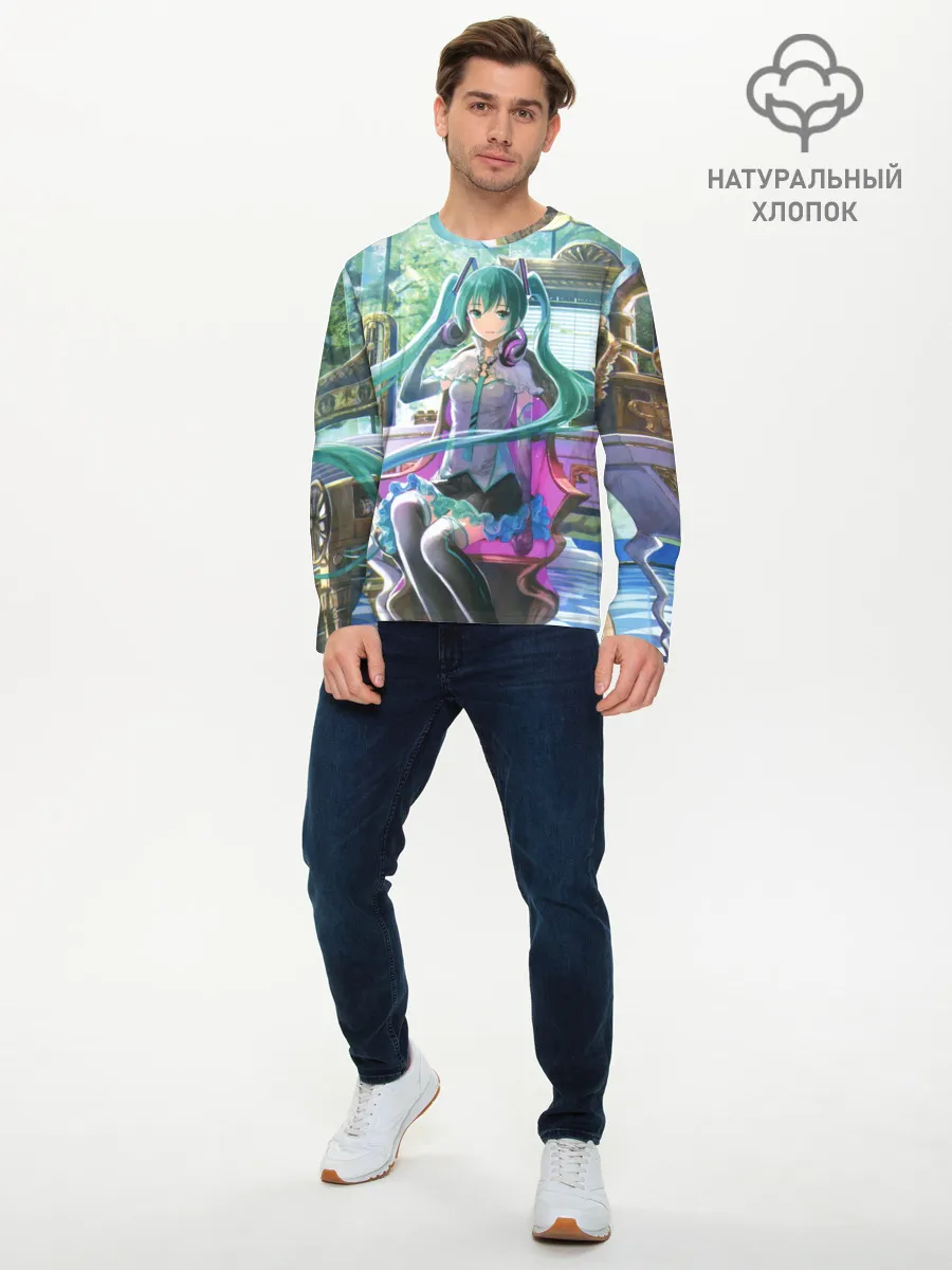 Мужской лонгслив базовый / Мика Хацуне за фортепиано