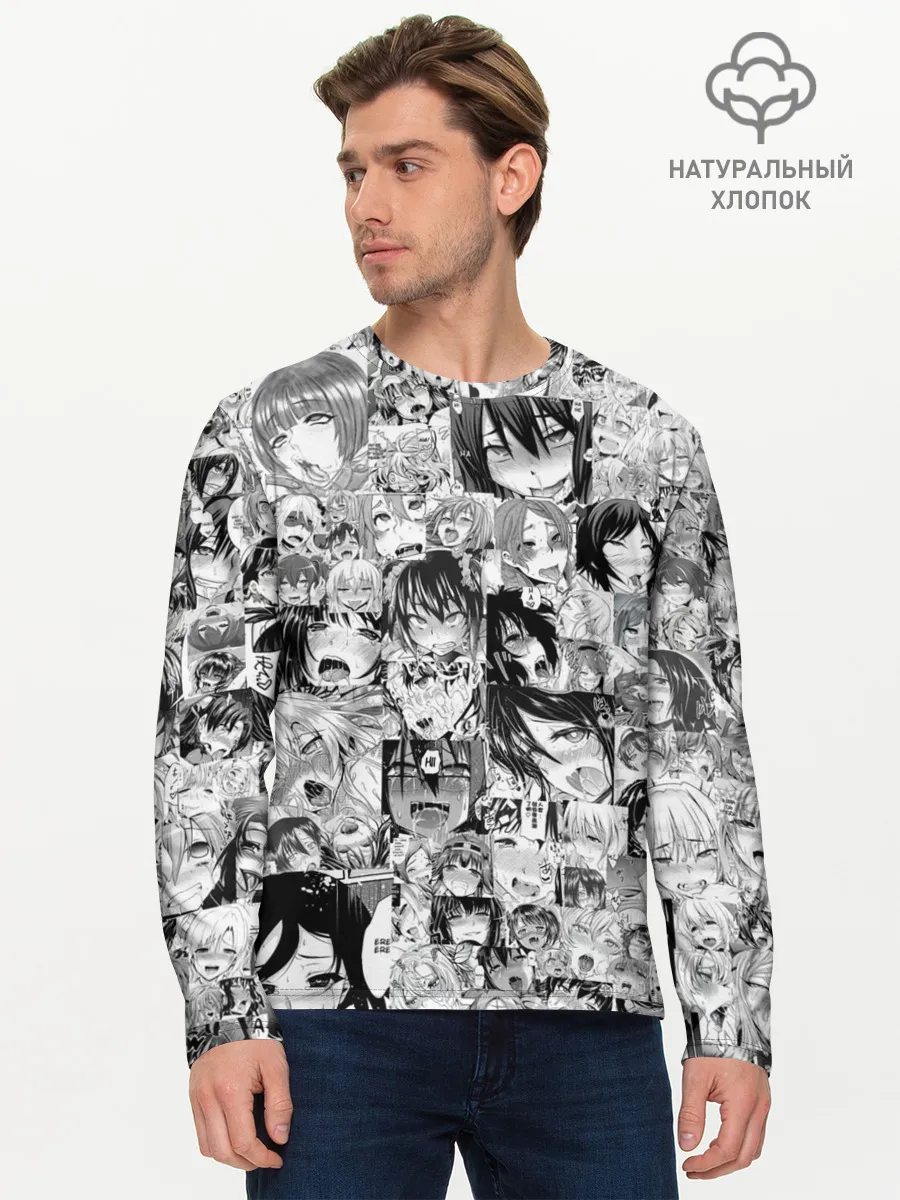 Мужской лонгслив базовый / АХЕГАО ЛИЦА | AHEGAO FACES