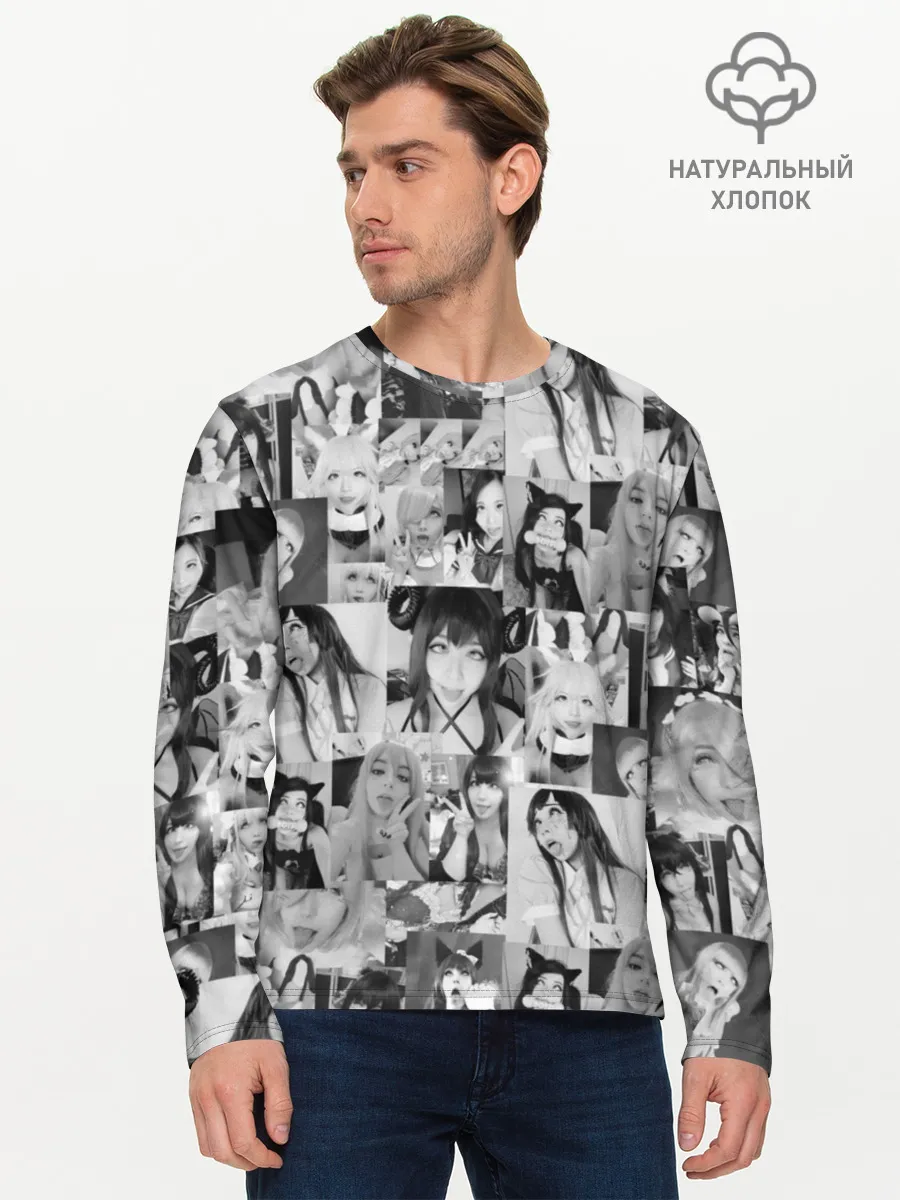 Мужской лонгслив базовый / REAL AHEGAO - фото Ахегао