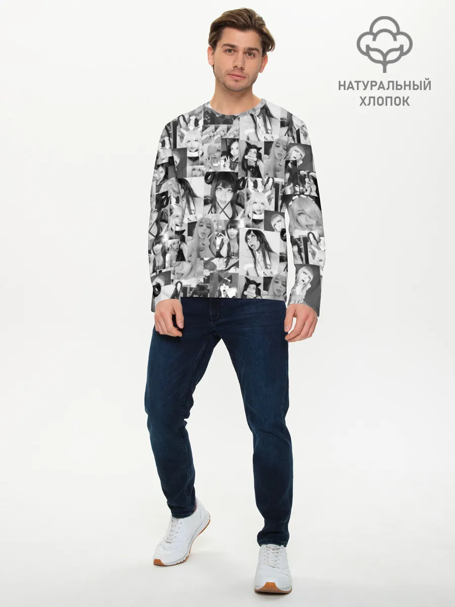 Мужской лонгслив базовый / REAL AHEGAO - фото Ахегао