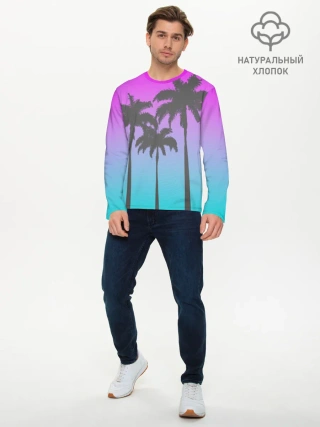 Мужской лонгслив базовый / Пальмы 80s