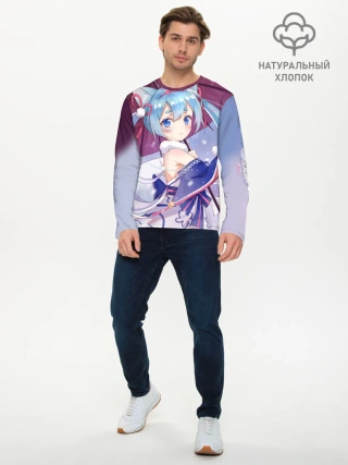 Мужской лонгслив базовый / Хацуне Мику с зонтом