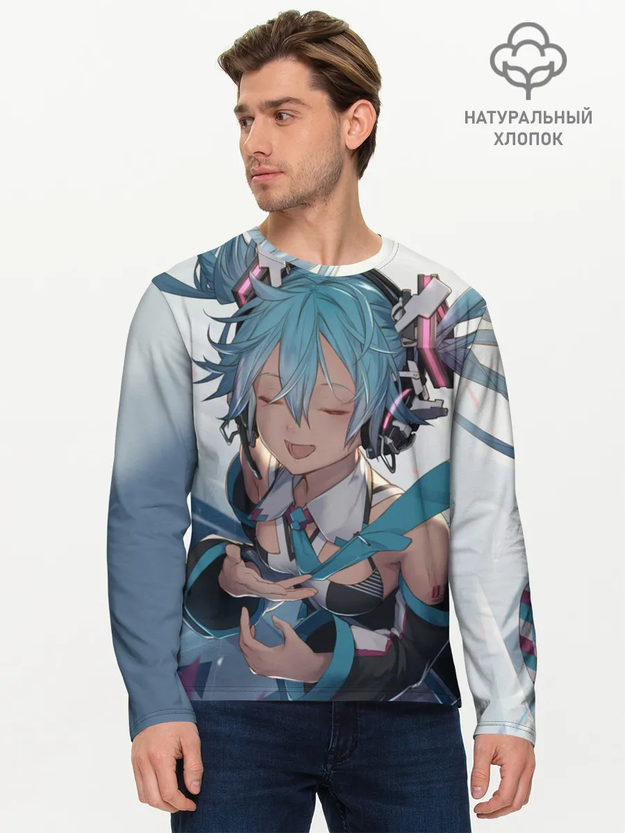 Мужской лонгслив базовый / Безумная Хатсуне
