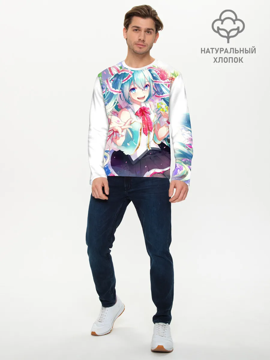 Мужской лонгслив базовый / Благородная Хатсуне Мику